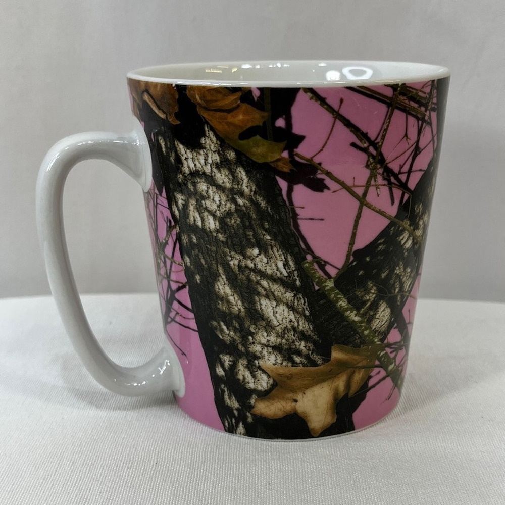 Coffee Mug Stoneware Mossy Oak Break Up Pink Woodland Camo New 15.8 Oz Heavy New